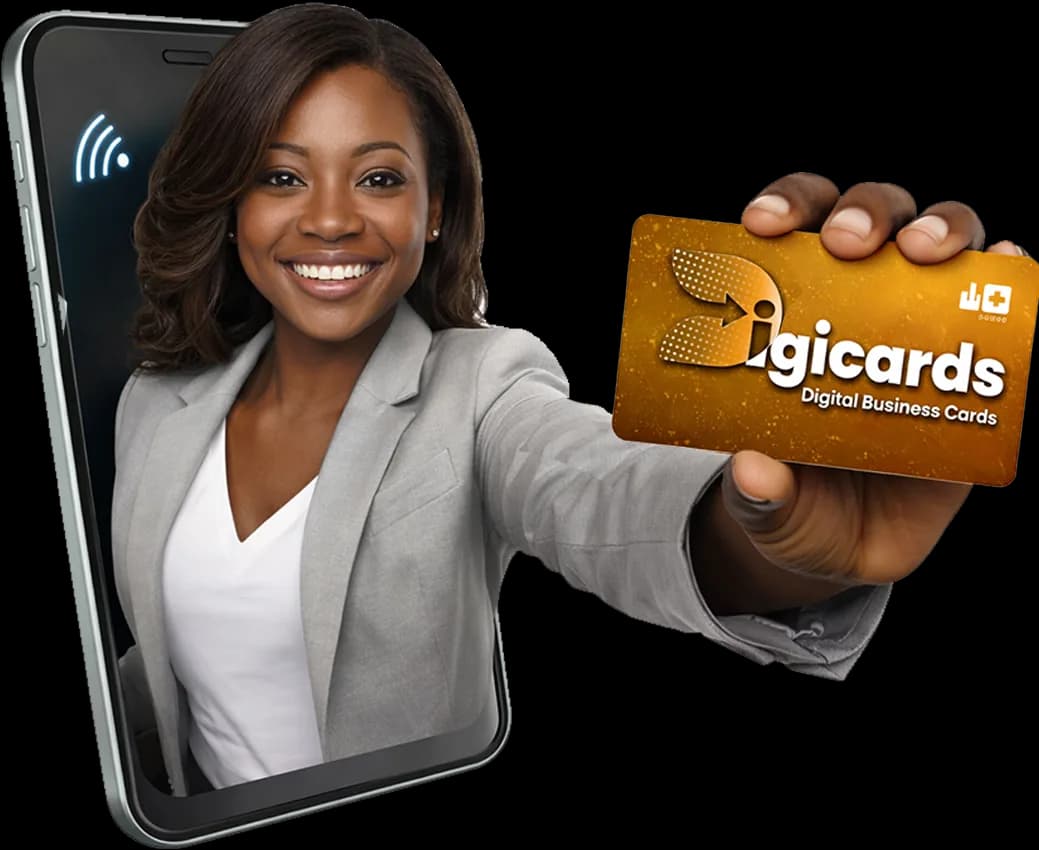 Digital business card on smartphone